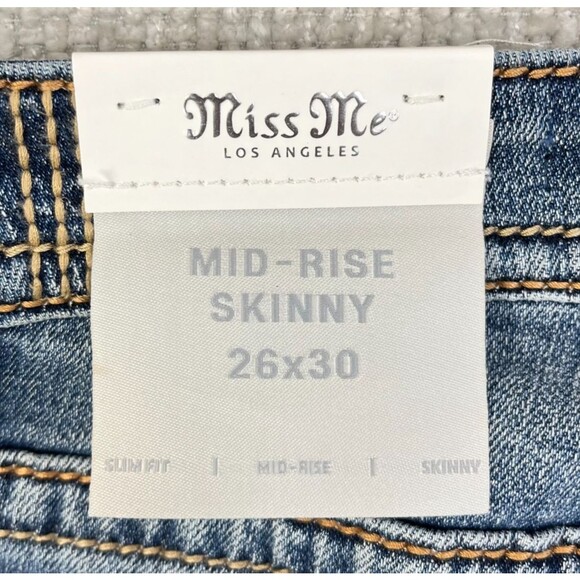 NEW Miss Me Jeans Skinny Heaven Women's Size 26 Mid Rise Stretch Blue Denim - Picture 5 of 14
